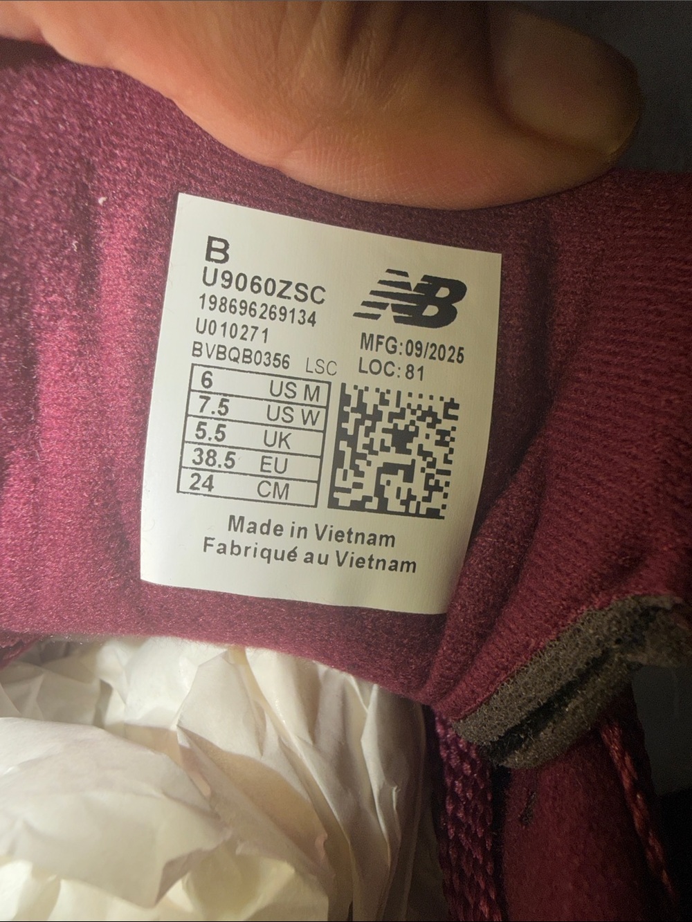 New Balance Women's Burgundy/Plum Suede Chunky Sneaker - Picture 5 of 7